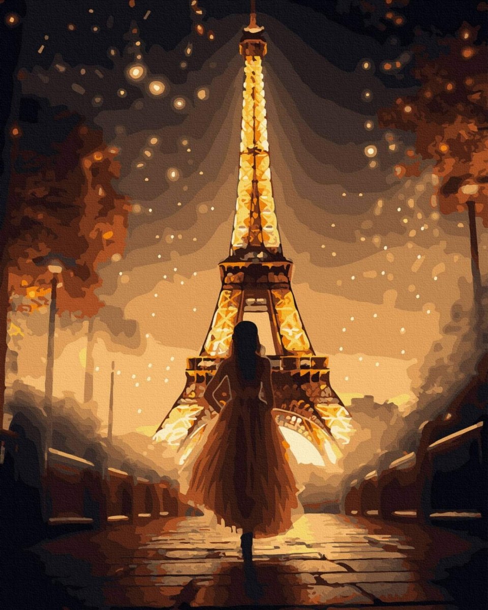 Malowanie Po Numerach Zestaw Paryż w Gwiazdach 40x50 