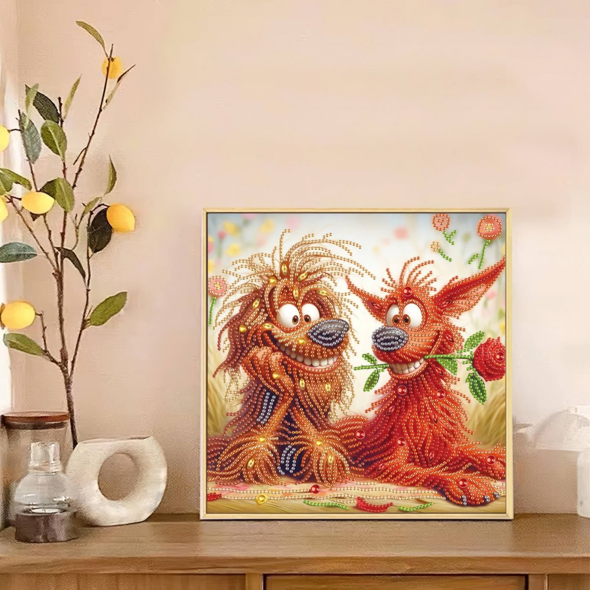 Haft Diamentowy Rude Psiaki 30x30 cm