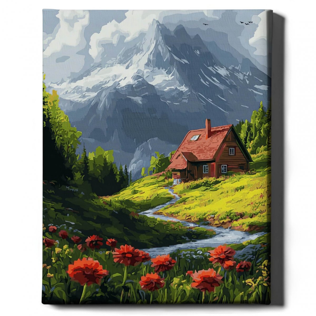 Malowanie Po Numerach Zestaw Dom pośród Łąki 40x50