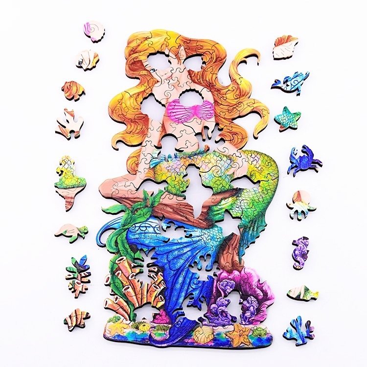 Puzzle Drewniane Mała Syrenka A3
