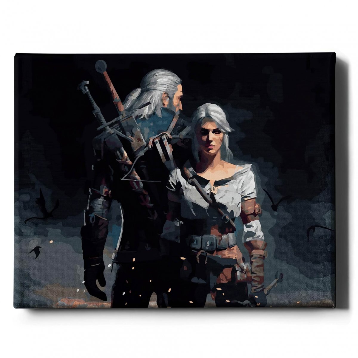 Malowanie Po Numerach Zestaw Wiedźmin Geralt i Ciri 40x50