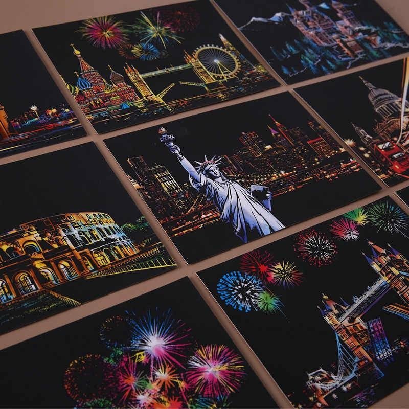 Świecąca w Ciemności Zdrapka Świetliste Motyle (4szt.) 28x21 cm