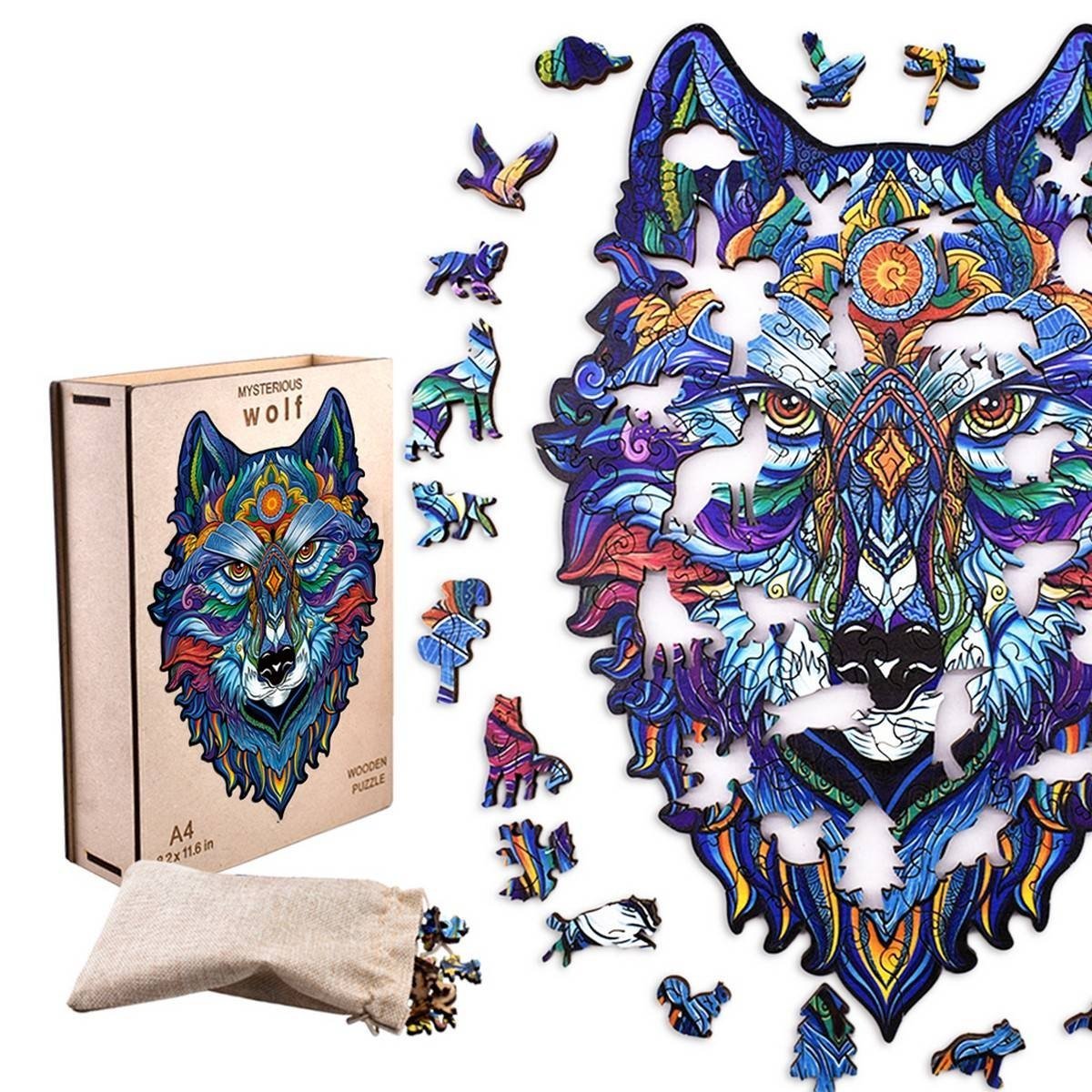 Puzzle Drewniane Magiczny Wilk A3