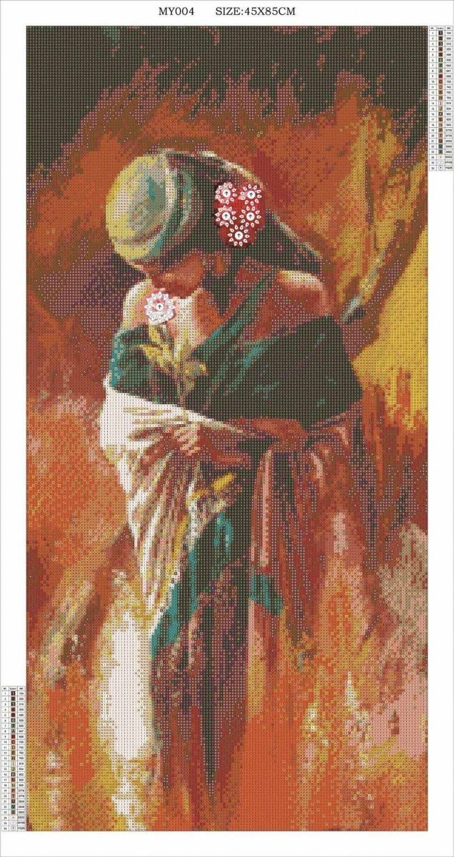Haft Diamentowy Piękna Cyganka 45x85 cm