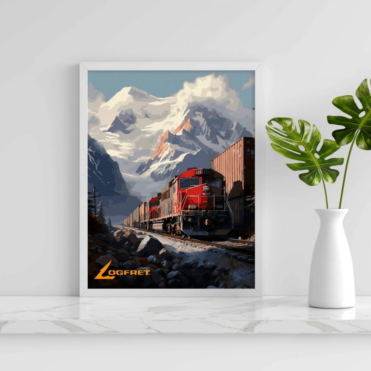 Malowanie Po Numerach Zestaw Pociąg w Górach 40x50