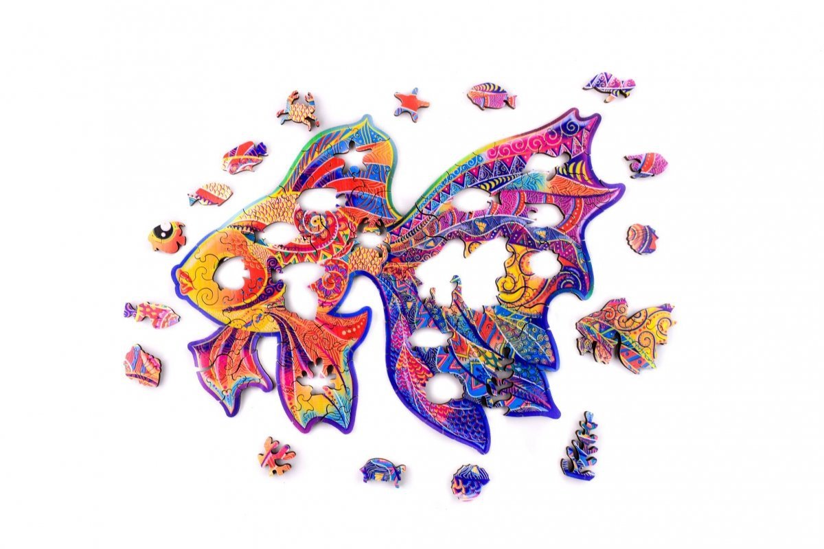 Puzzle Drewniane Piękna Złota Rybka A4