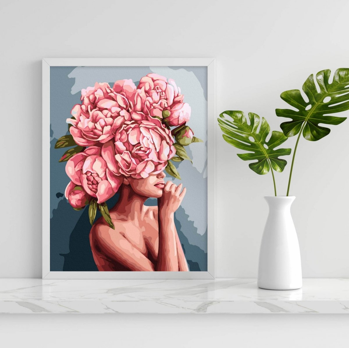 Malowanie Po Numerach Zestaw Bujne Piwonie 40x50