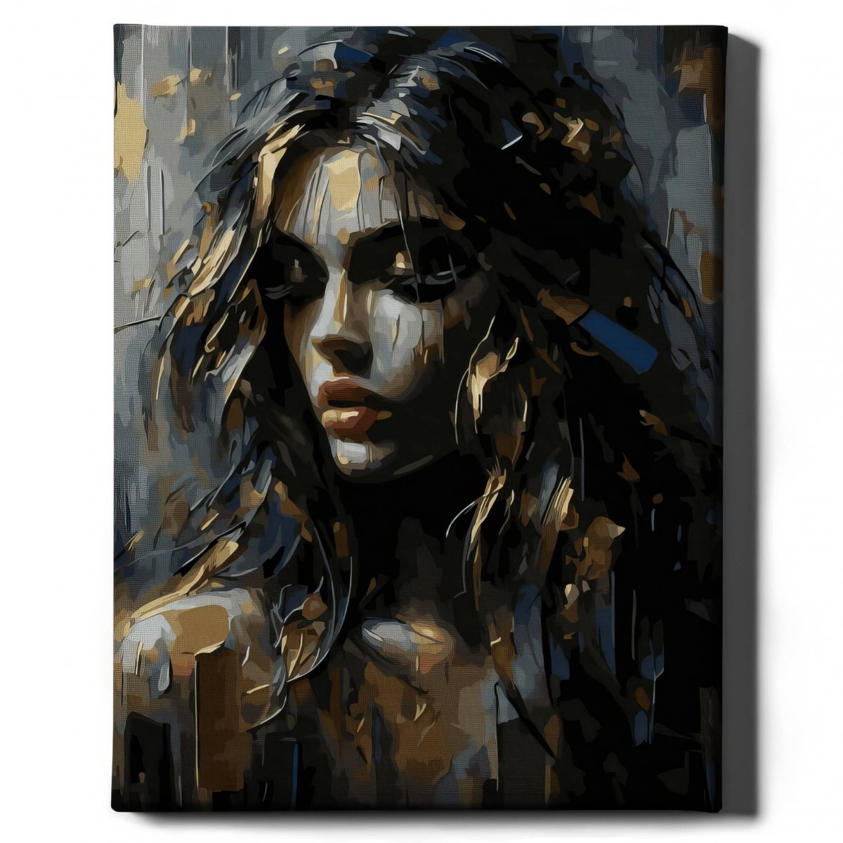 Malowanie Po Numerach Zestaw Cień Duszy 40x50 Złota Farba