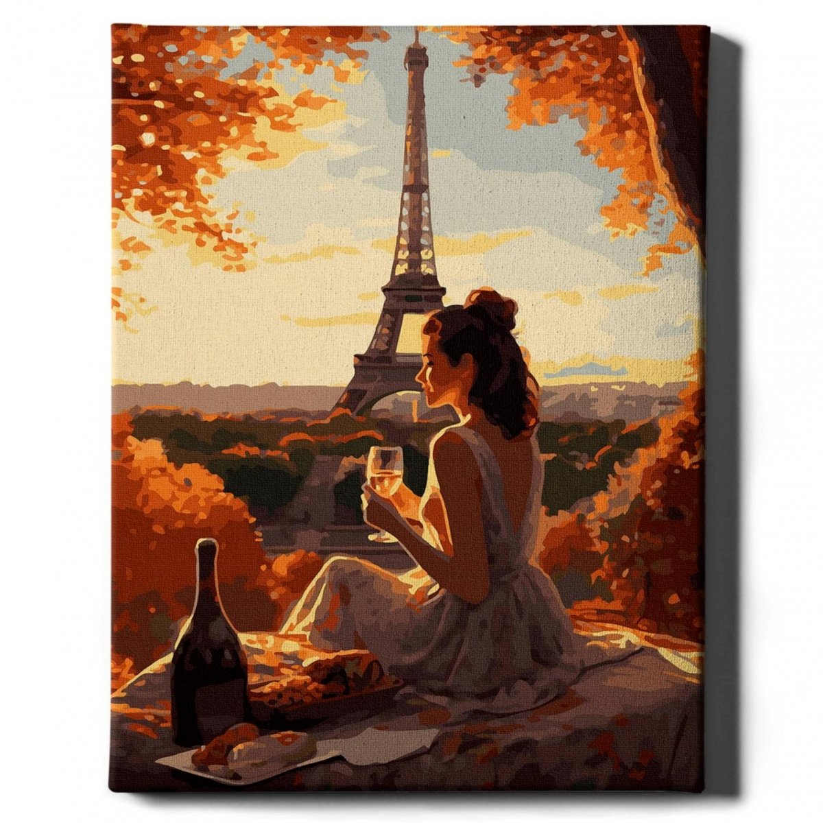 Malowanie Po Numerach Zestaw Dziewczyna w Paryżu 40x50