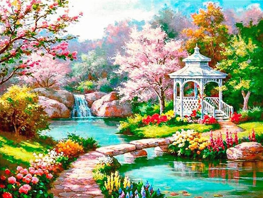 Haft Diamentowy Wiosenny Relaks 2 30x40 cm