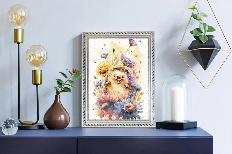 Malowanie Po Numerach Zestaw Akwarelowy Jeż 40x50