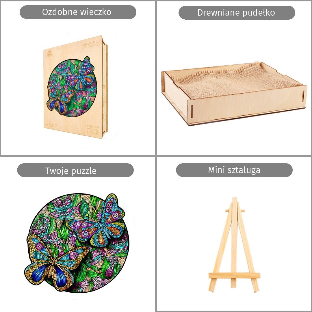 Puzzle Drewniane PIĘKNE MOTYLE S
