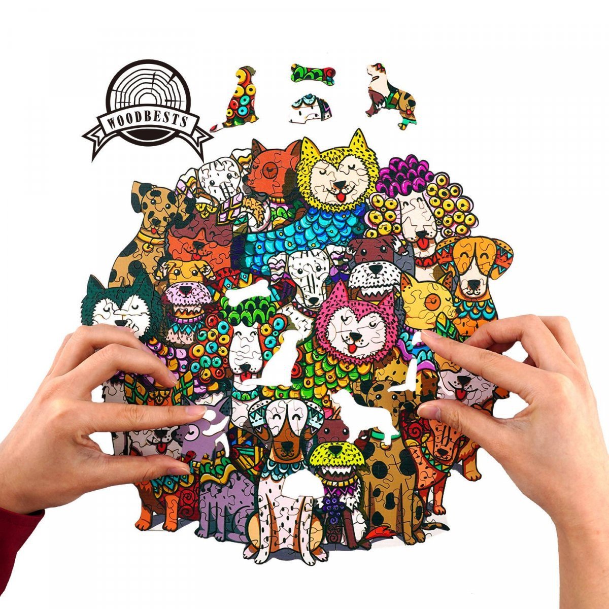 Puzzle Drewniane Psi Świat XL