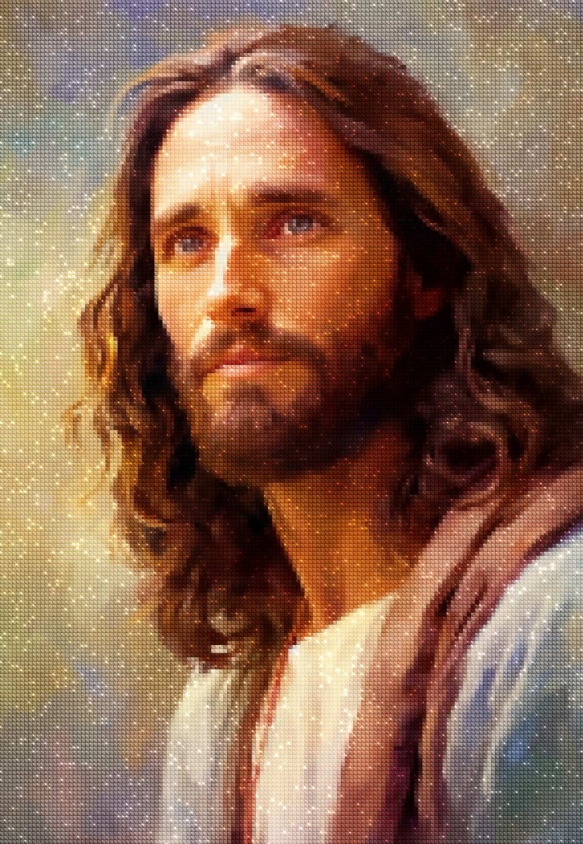 Haft Diamentowy Jezus - Boski Przewodnik 45x65 cm