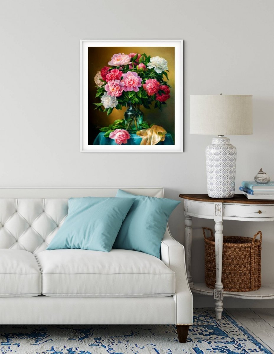 Haft Diamentowy Zachwycające Piwonie 40x50