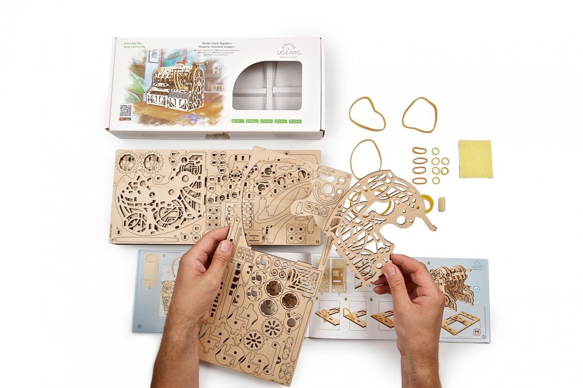 Puzzle 3D Drewniane Kasa Fiskalna uGEARS