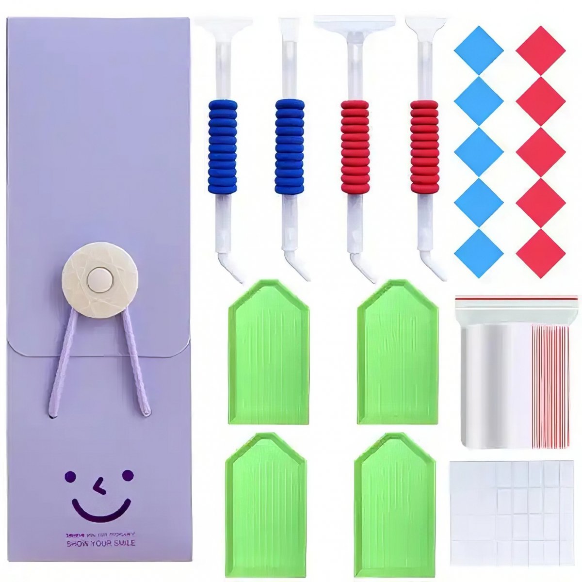 Kieszonkowy Zestaw Narzędzi do Haftu Diamentowego - Fioletowy