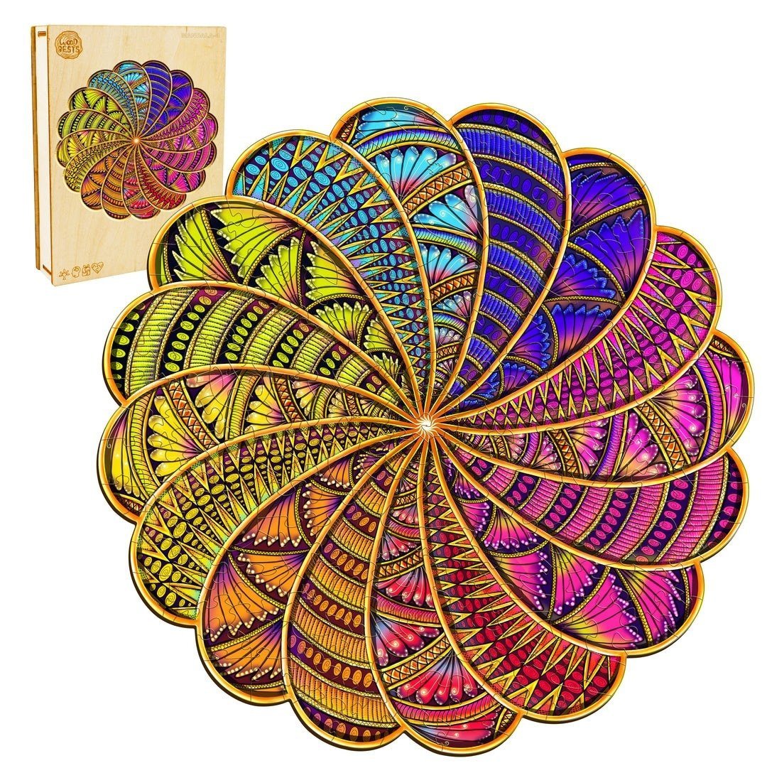 Puzzle Drewniane Mandala Kolorów L