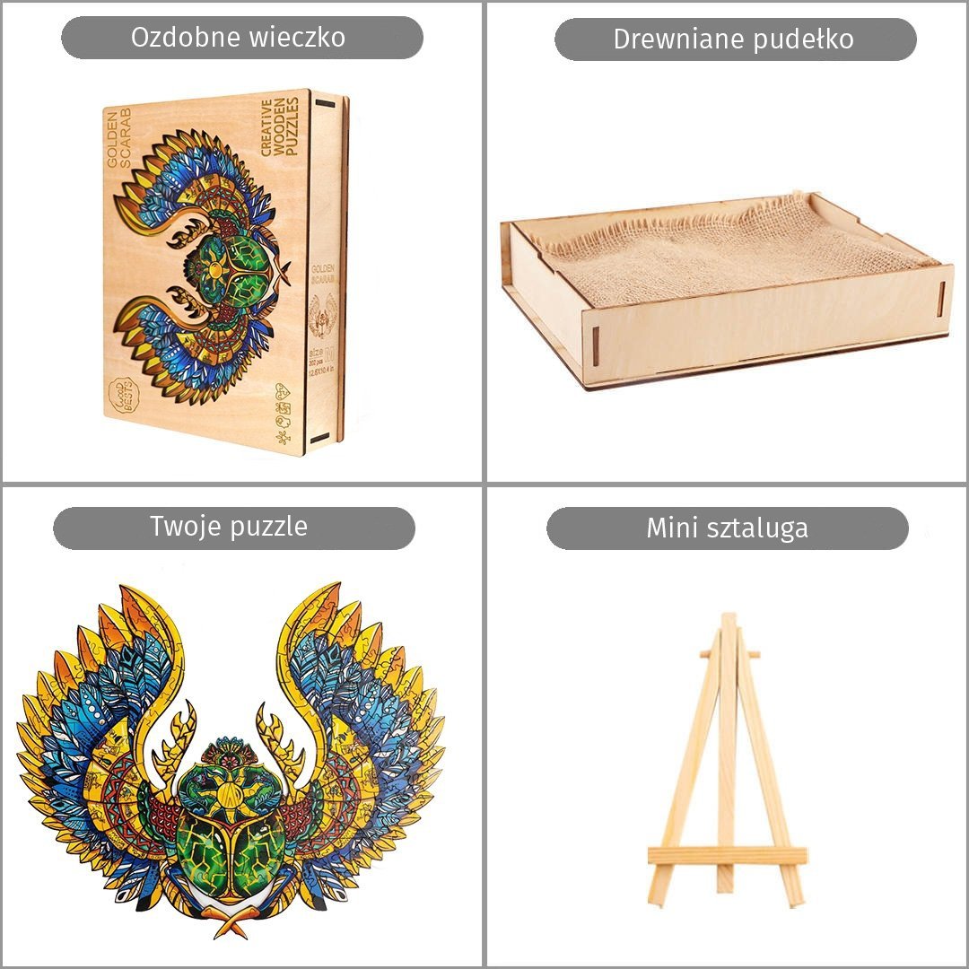 Puzzle Drewniane WSPANIAŁY SKARABEUSZ L