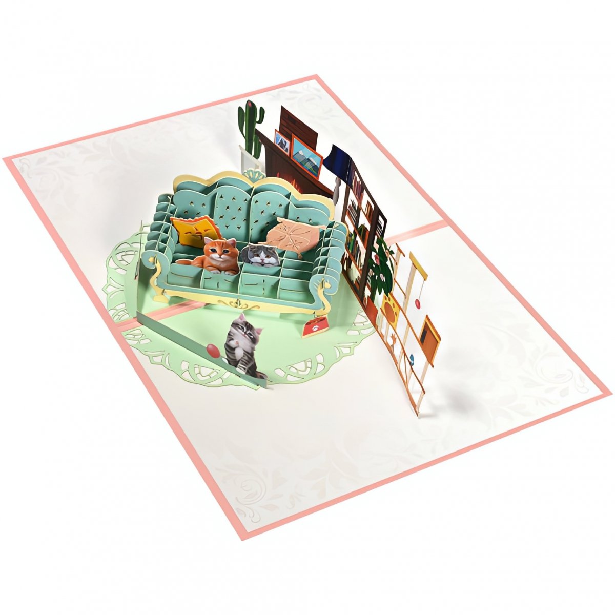 Kartka Pocztowa Okolicznościowa 3D Pop-up Koci Świat