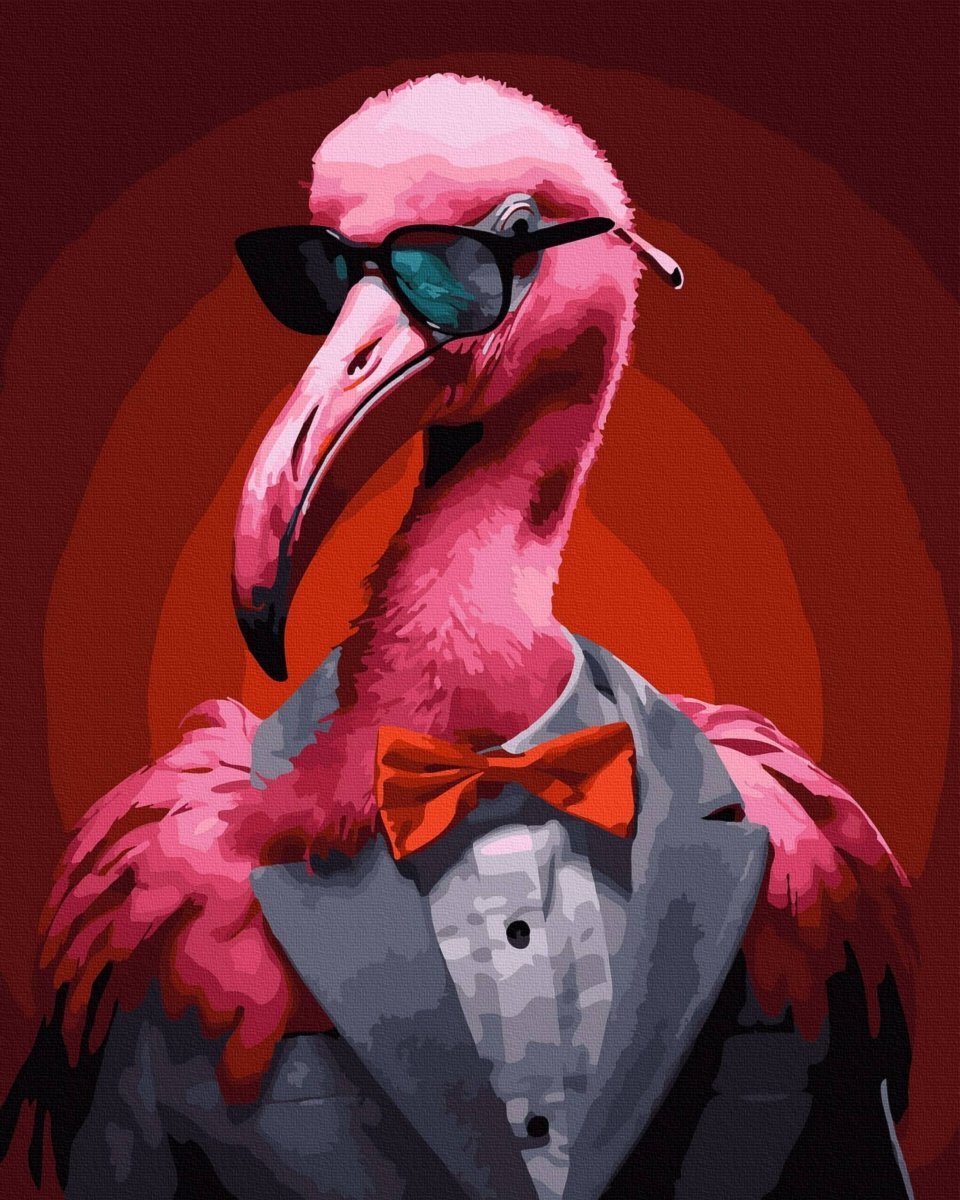 Malowanie Po Numerach Zestaw Flamingo Adwokat 40x50