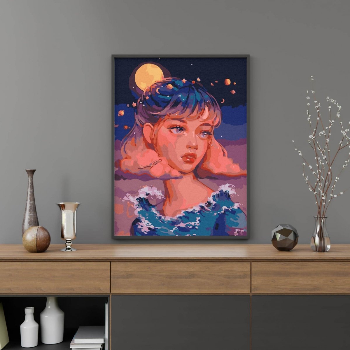 Malowanie Po Numerach Zestaw Niebiańska Dama 40x50