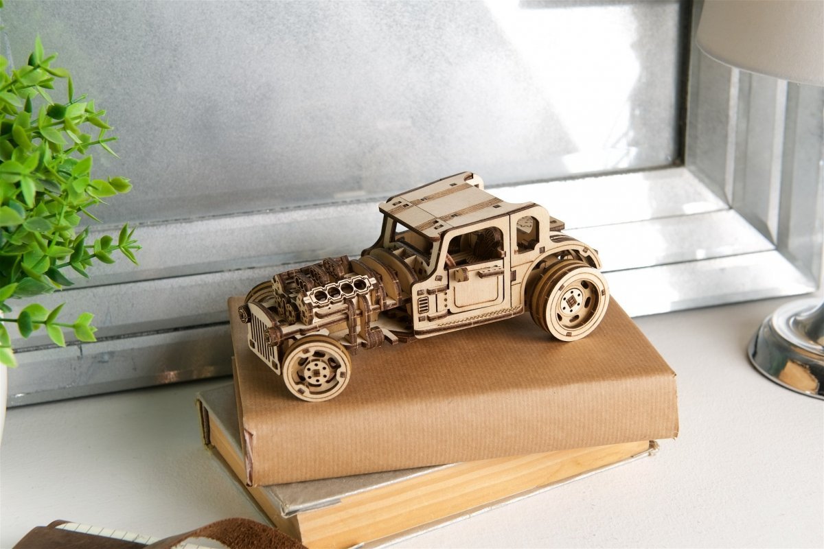Puzzle 3D Drewniane Hot Rod Furious Mouse uGEARS
