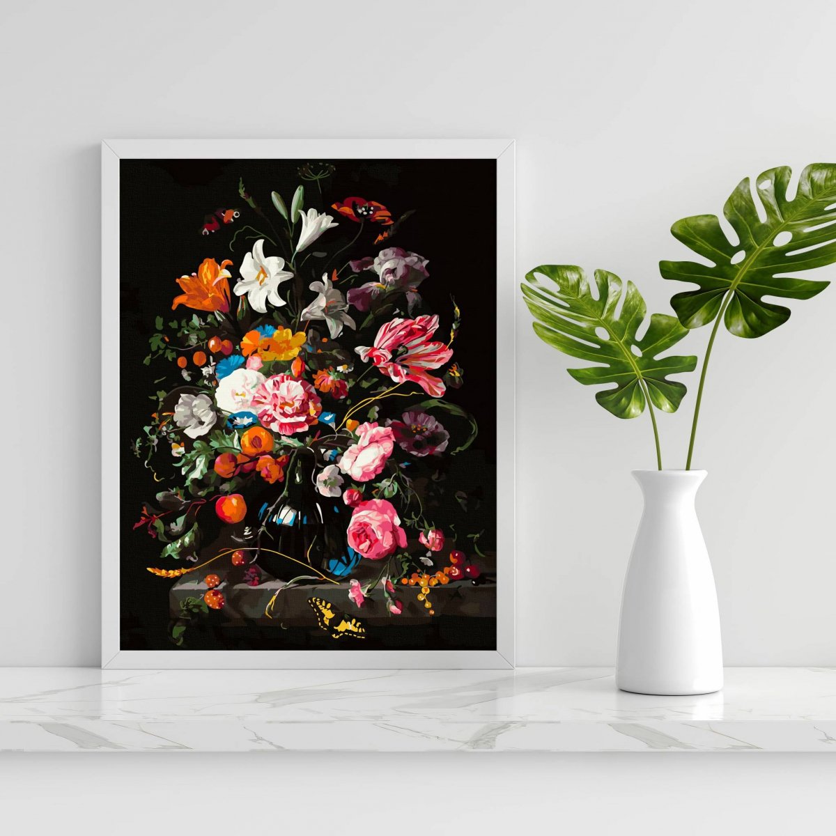Malowanie Po Numerach Zestaw Kwiaty w domu 40x50