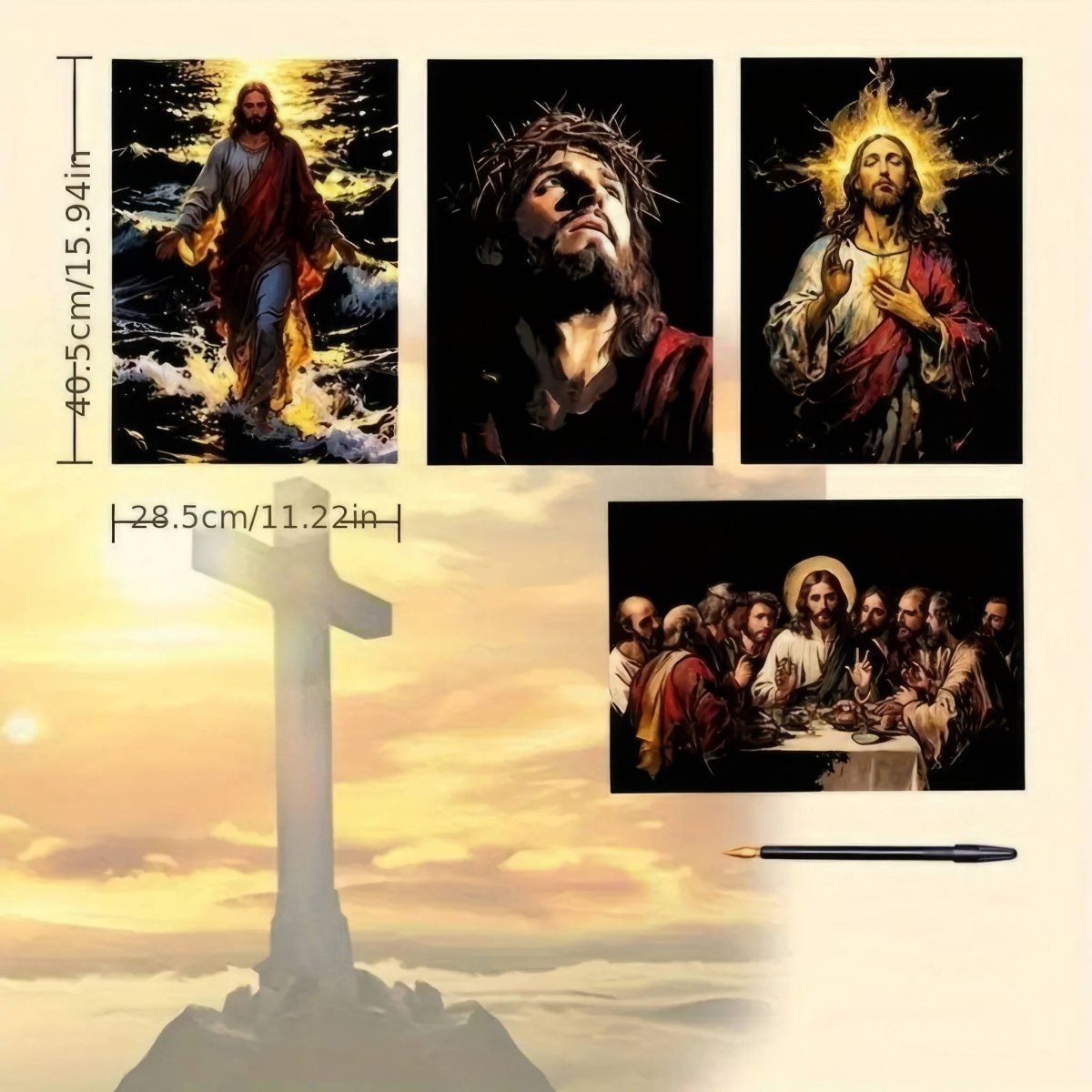 Magiczna Zdrapka Jezus (4szt.) 40x28 cm