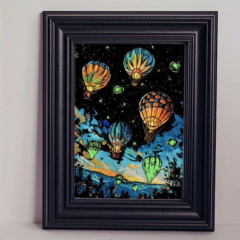 Świecąca w Ciemności Zdrapka Lot Balonem (4szt.) 30x21 cm