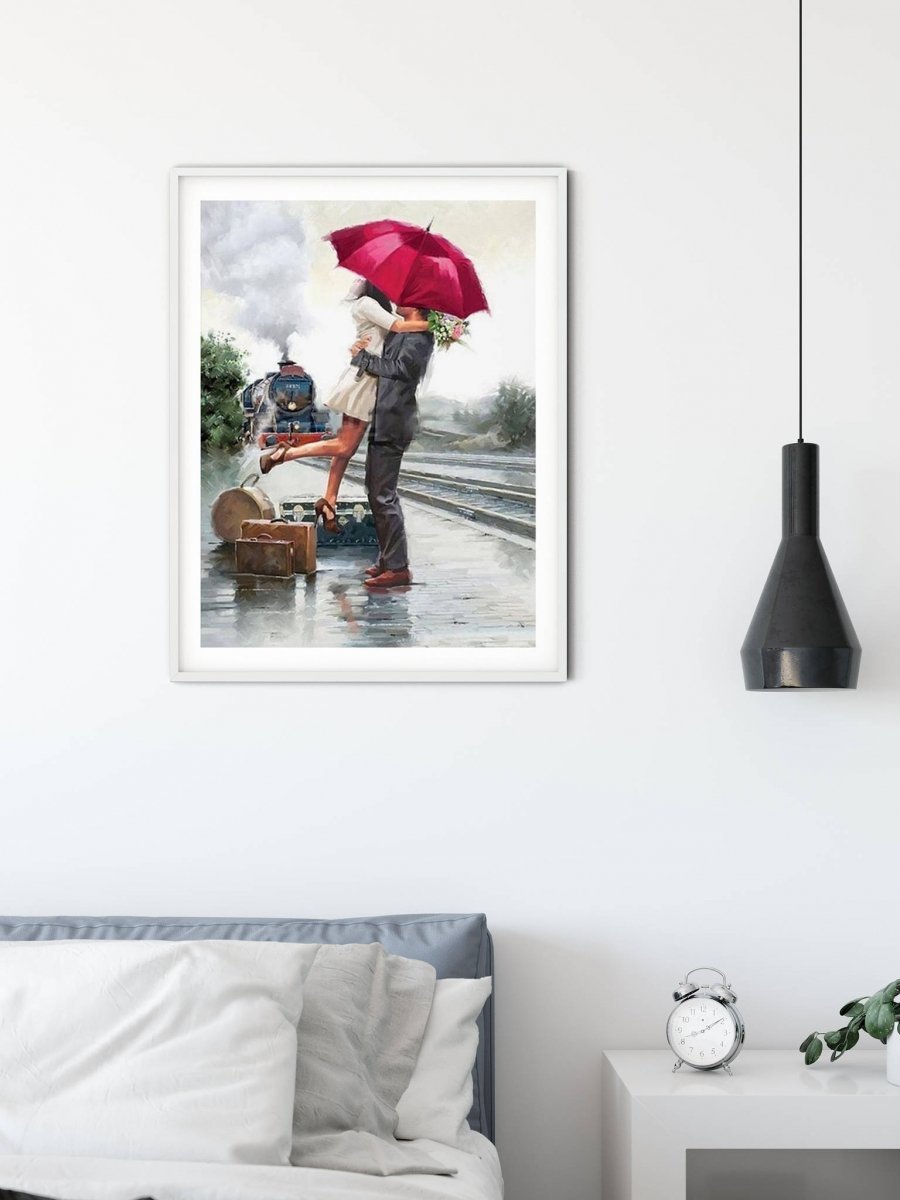 Haft Diamentowy Zakochana Para Dworzec 45x55 cm K