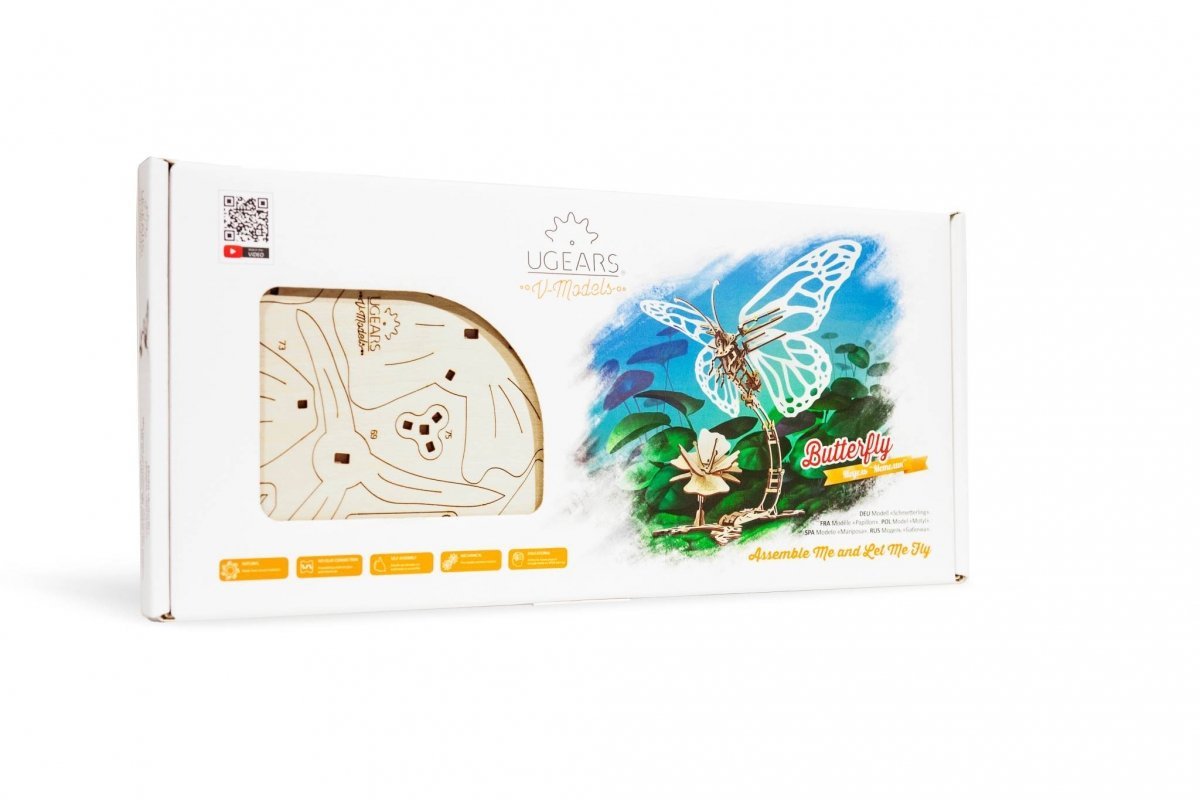 Puzzle 3D Drewniane Mechaniczny Motyl uGEARS