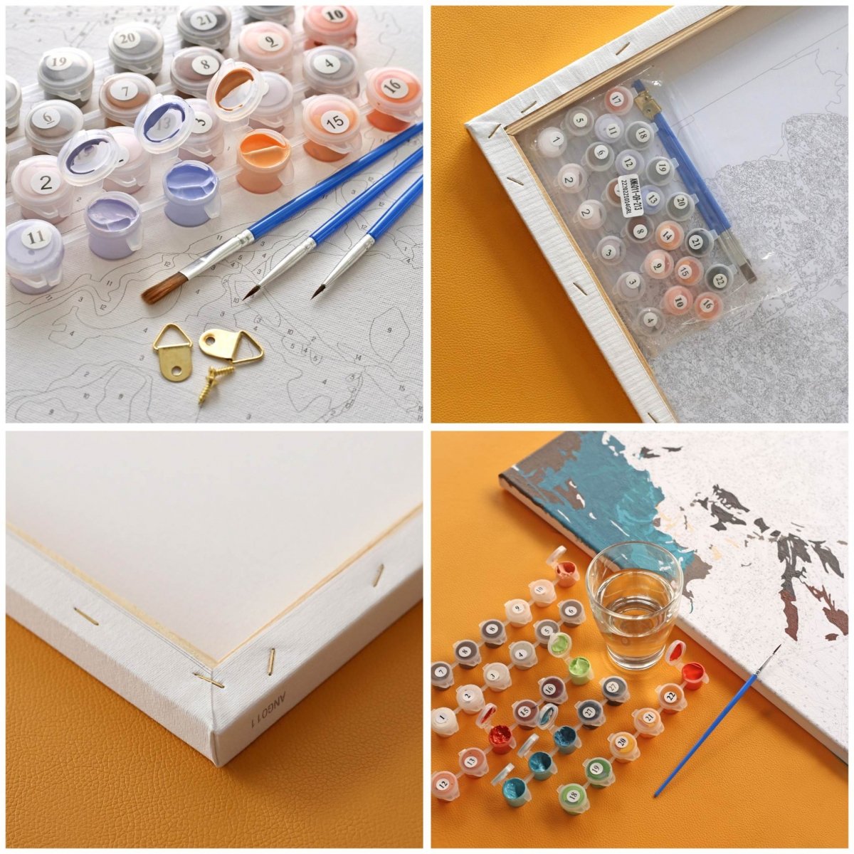 Malowanie Po Numerach Zestaw Kobieta i Kwiaty 40x50 Złota Farba