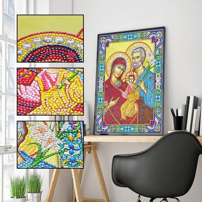 Haft Diamentowy Święta Rodzina 30x40 cm