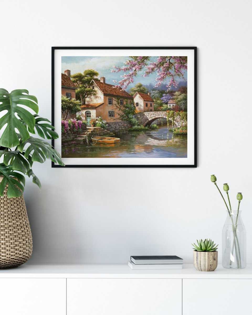 Haft Diamentowy Spokój nad Rzeką  30x40 cm