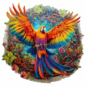 Puzzle Drewniane Tropikalna Papuga L