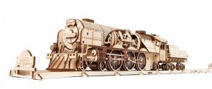 Puzzle 3D Drewniane Lokomotywa z Węglarką uGEARS