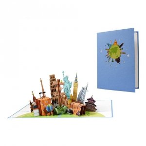 Kartka Pocztowa Okolicznościowa 3D Pop-up Zwiedzanie Świata 