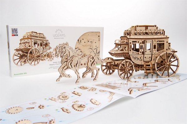 Puzzle 3D Drewniane Dyliżans Pocztowy uGEARS