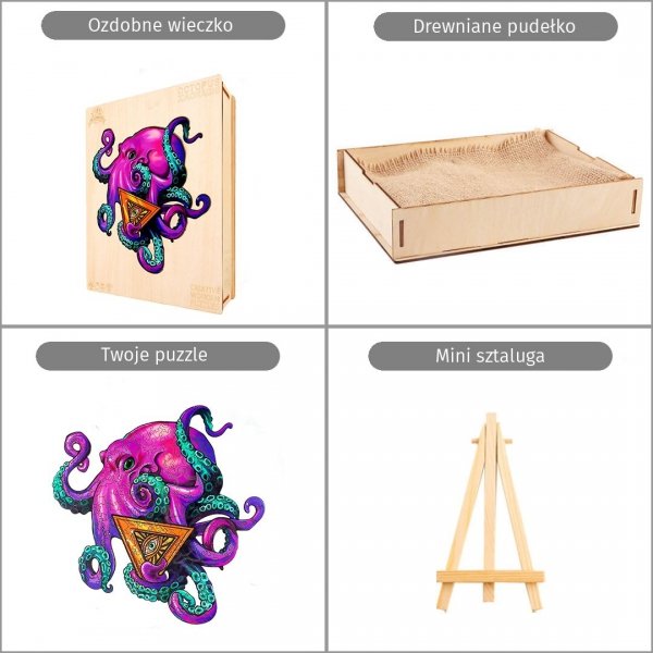 Puzzle Drewniane Sprytna Ośmiornica L