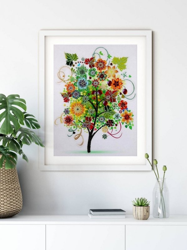 Haft Diamentowy Jesienne Drzewo 45x55 cm