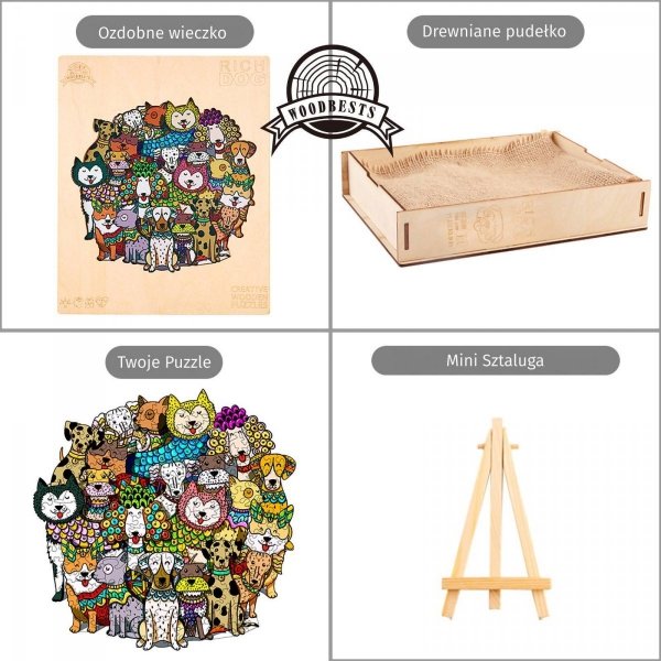 Puzzle Drewniane Psi Świat S