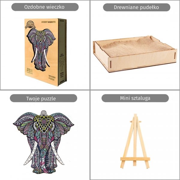 Puzzle Drewniane Antyczny Mamut M