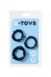 A-Toys Black zestaw trzech ringów na penisa opakowanie