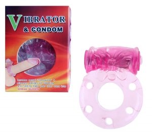 Vibro Ring wibrujący ring erekcyjny na penisa Vibrator&Condom