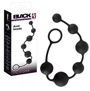 Anal Beads Silicone Black Velvets - duże kulki analne 