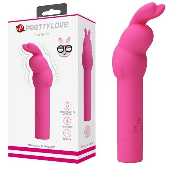 Wibrator GERARDO Pink - Pretty Love - silikonowy króliczek opakowanie