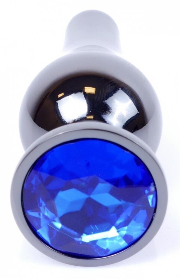 Metal Dark klasyczna wtyczka analna z niebieskim kryształkiem