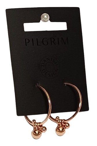 Kolczyki  Round Mystery w złotym kolorze - PILGRIM