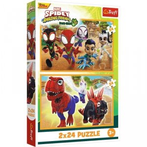 Puzzle 2x24  Spidey i dinozaury 34432